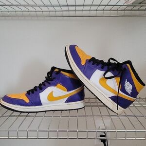 Nike Purple and Gold High-Top Sneakers